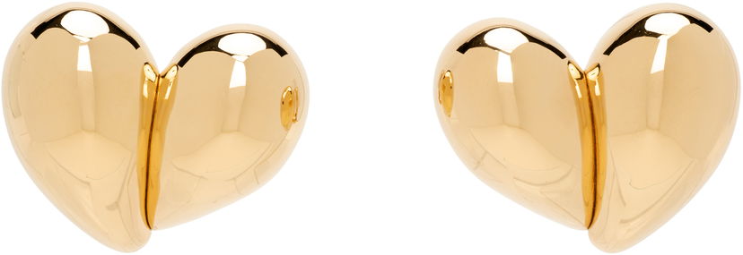 Naušnice Bottega Veneta Bottega Veneta Gold Tone Split Heart Clip-On Earrings Žuta | 838156 VAHU0