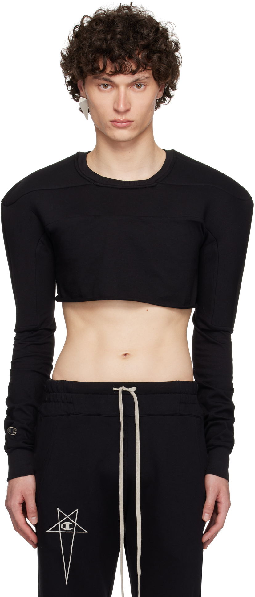 Majica kratkih rukava Rick Owens Rick Owens Champion Edition Cropped Harness T-Shirt Crna | CM01E1708 CHJG JERSEY