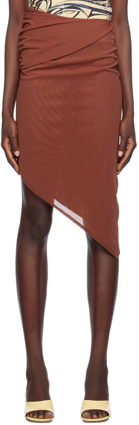 Suknja Miaou Miaou Mona Asymmetrical Skirt Smeđa | 4040PM3SAB