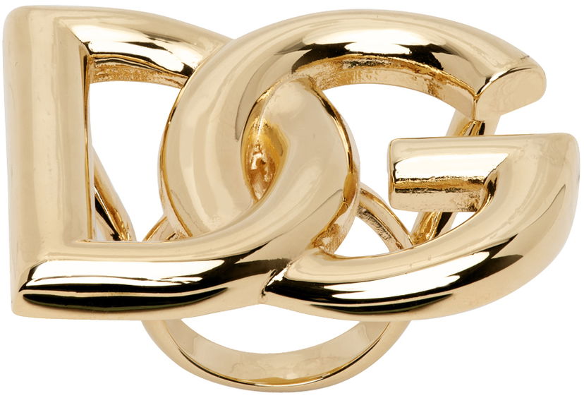 Prsten Dolce & Gabbana Gold Logo Ring Metalik | WRO6C1 W1111