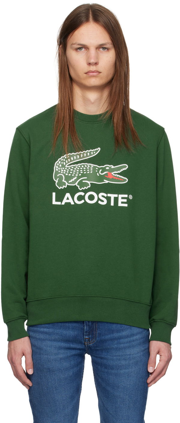 Dukserice Lacoste Green Crocodile Print Sweatshirt Zelena | SH1281_132