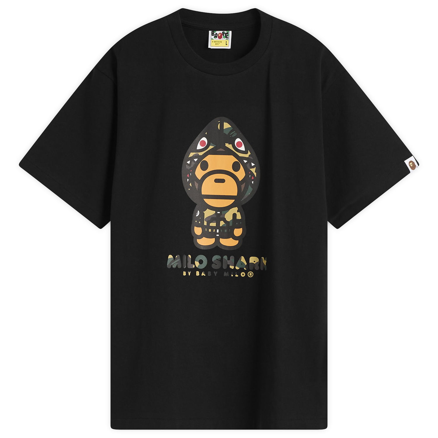 Majica kratkih rukava BAPE 1st Camo Milo Shark T-Shirt Crna | 002TEL801004M-BYE, 0