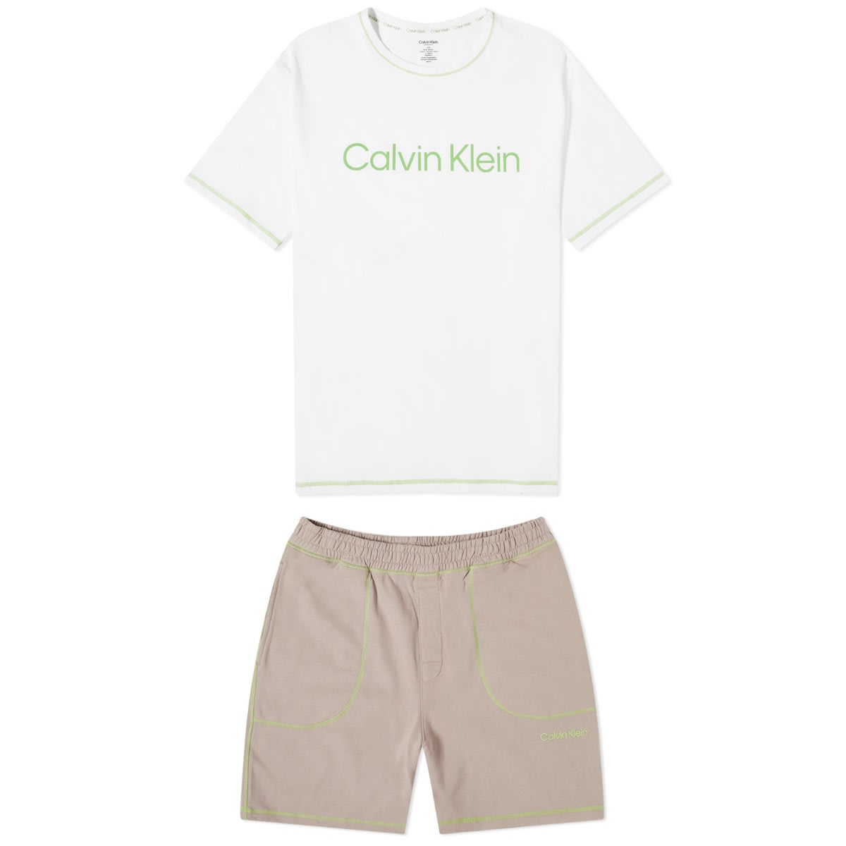 Pidžama CALVIN KLEIN Future Shift Short Sleeve Lounge Set Bijela | 000NM2471EKDD, 0