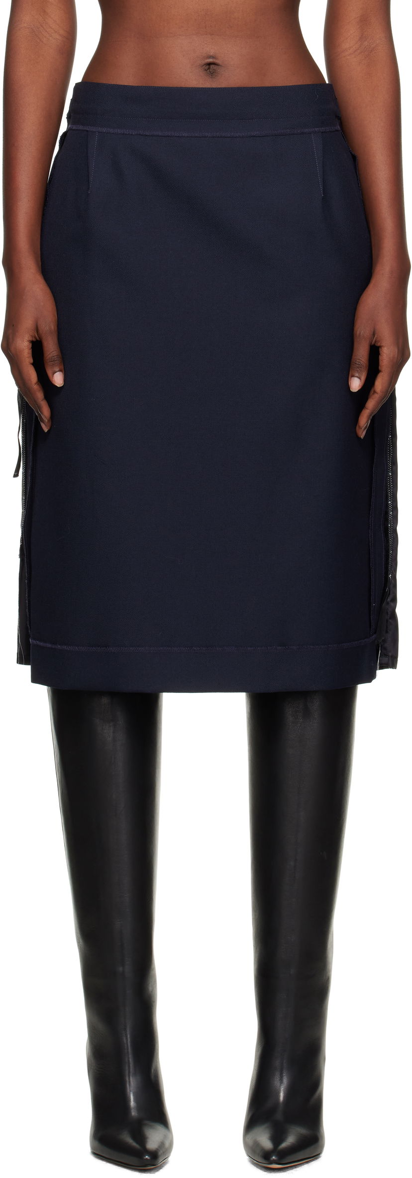 Suknja Maison Margiela Maison Margiela Reverse Midi Skirt Tamnoplava | S51ME0045 MTN107
