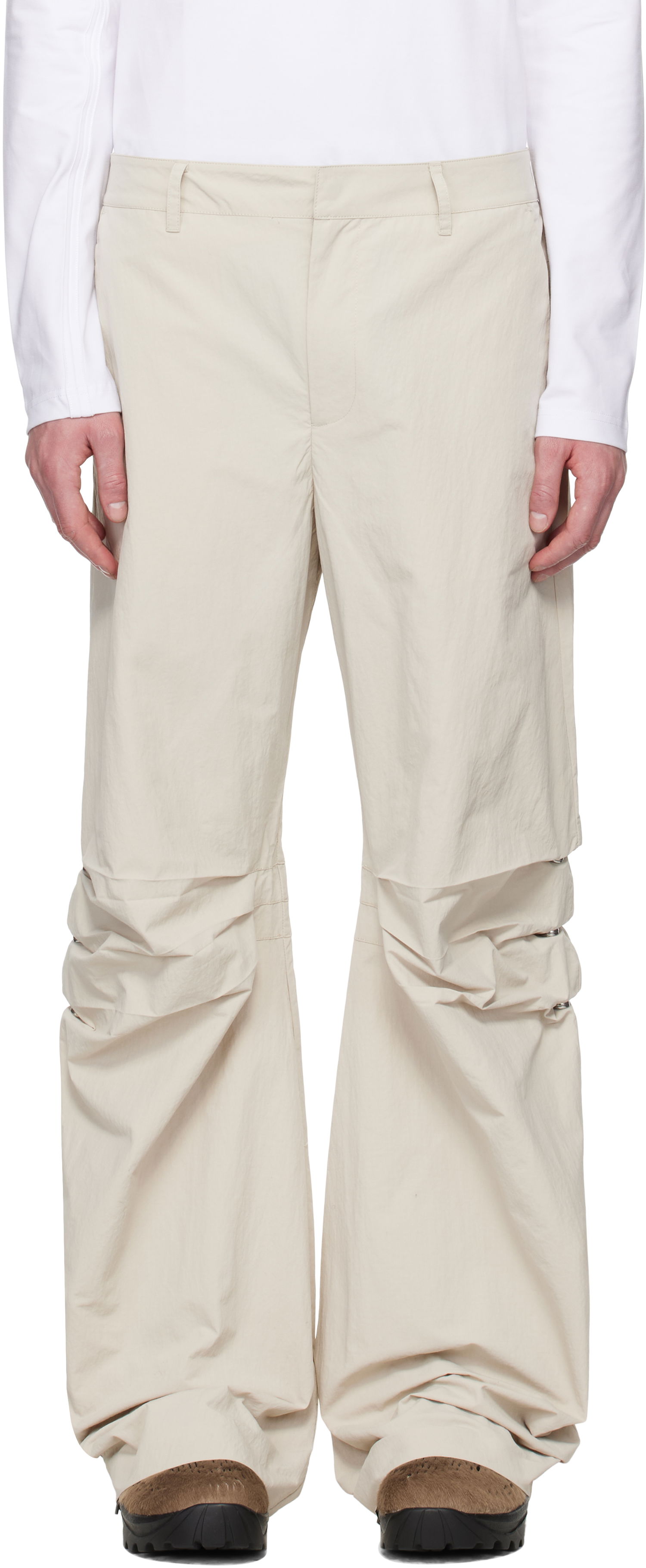 Hlače HELIOT EMIL HELIOT EMIL Ferro Gathered Trousers Bež | SS25_M_10_193_ST18, 0