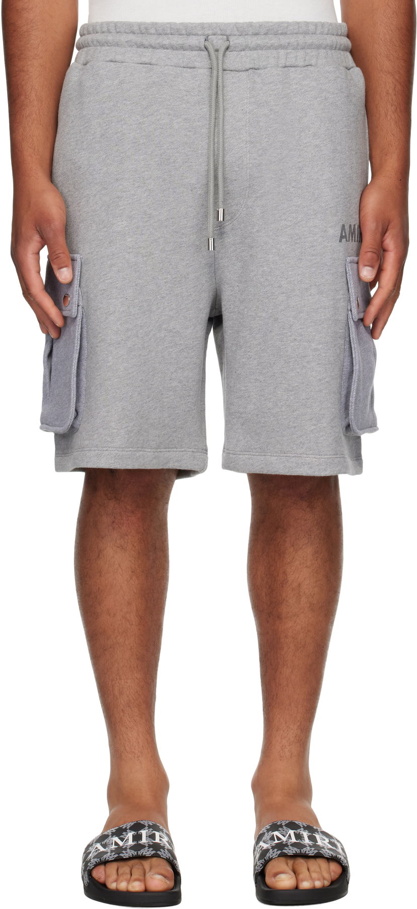Kratke hlače AMIRI AMIRI Stencil Cargo Shorts Siva | AMJYSH1045