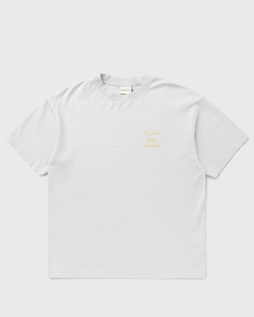 Majica kratkih rukava Drôle de Monsieur Slogan Calligraphy T-Shirt Bijela | I-TS209-CO002-LGR