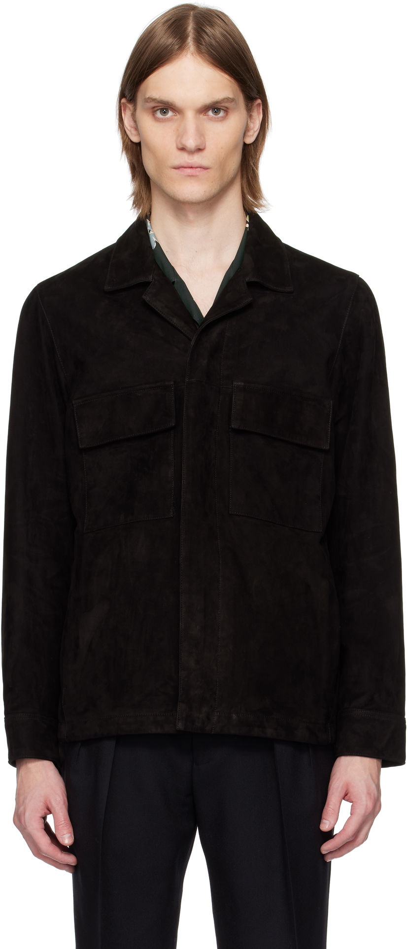 Jakna Paul Smith Paul Smith Casual-Fit Suede Jacket Crna | M1R-147Z-P00040-79