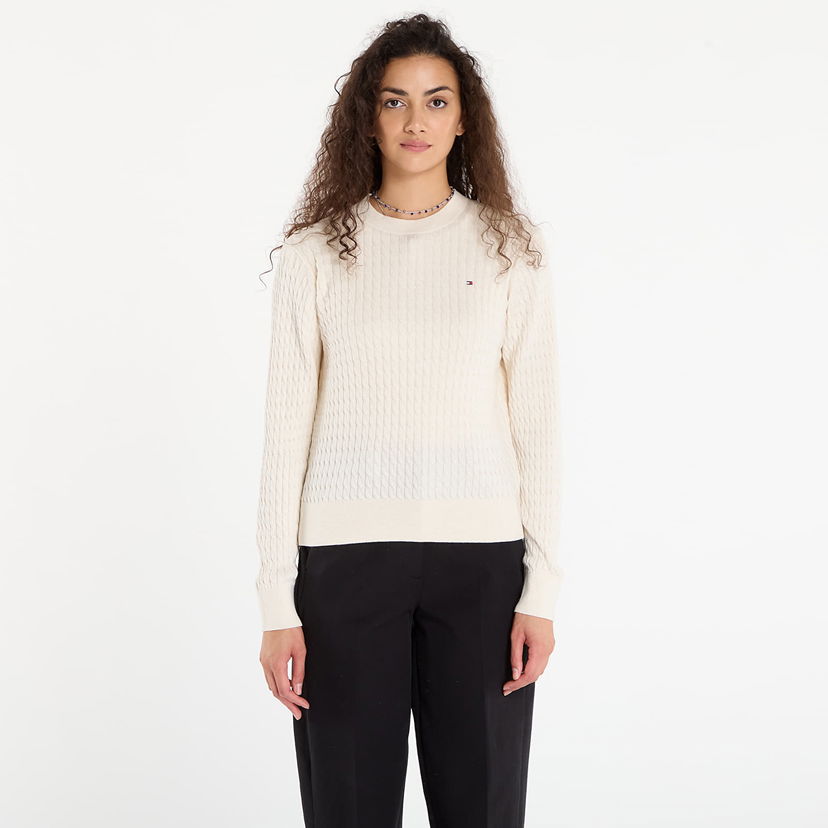 Džemper Tommy Hilfiger Tommy Hilfiger Cable Fine Knit Sweater Bež | WW0WW44993-0F5