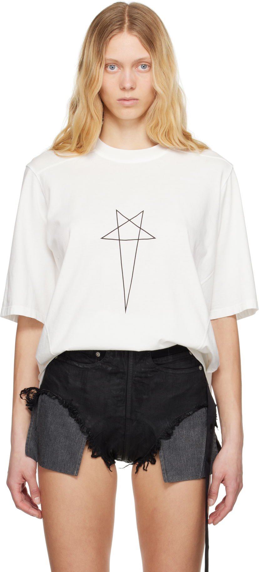 Majica kratkih rukava Rick Owens Rick Owens DRKSHDW Hollywood Walrus T-Shirt Bijela | DS01E3201 RNEP3