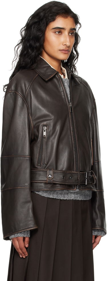 Jakna Max Mara Weekend Max Mara Egizio Leather Jacket Smeđa | 2525446011600, 1