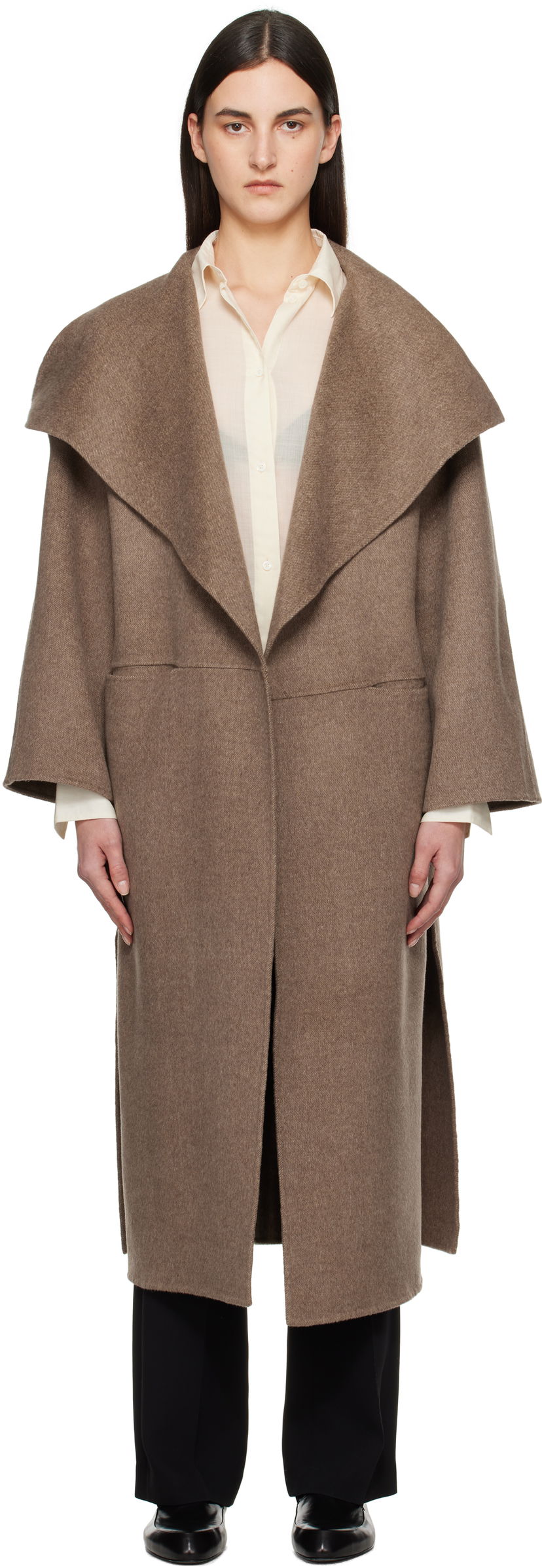 Kaputi TOTEME TOTEME Signature Wool Cashmere Coat Smeđa | 251-WRO885-FB0360