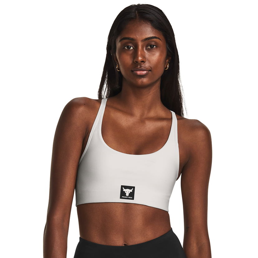 Grudnjak Under Armour Project Rock All Train Bra White Clay Bijela | 1380181-114