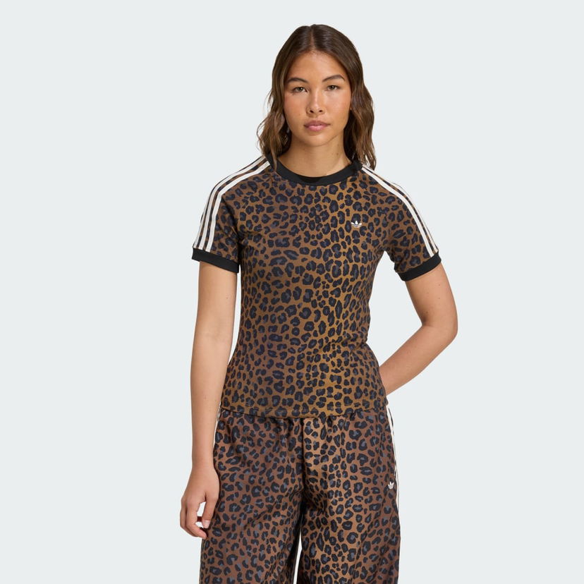Majica kratkih rukava adidas Performance Leopard Cali T-Shirt Smeđa | JW7304