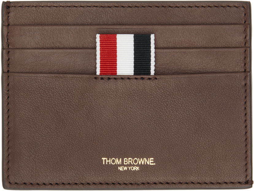 Novčanik Thom Browne Thom Browne Soft Calf Leather Double Card Holder Smeđa | MAW031A-L0117
