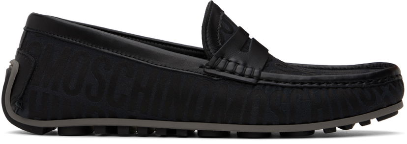 Odjeća Moschino Moschino Allover Logo Driving Loafers Crna | MM10040G1I
