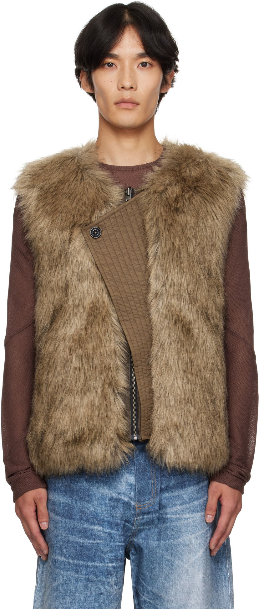 Prsluk Andersson Bell Andersson Bell Reversible Faux-Leather & Faux-Fur Vest Smeđa | awa722u