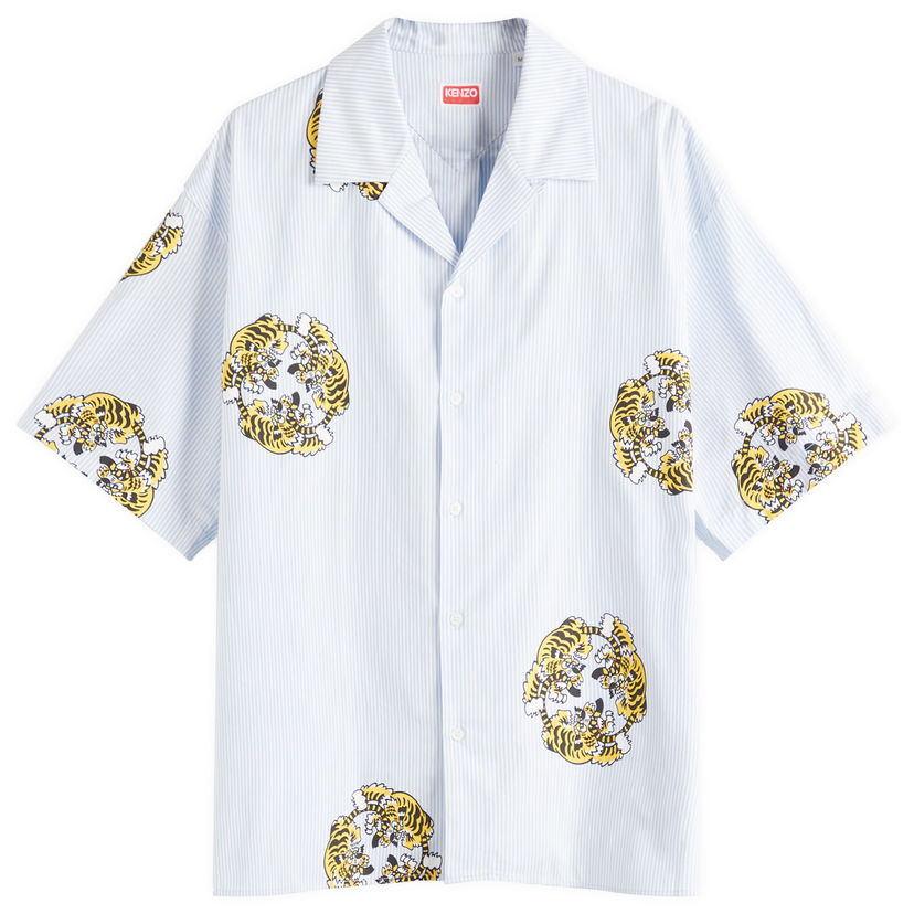 Košulja KENZO Verdy Collection Hawaiian Short Sleeve Shirt, Size Large Plava | FF55CH1309A5-64