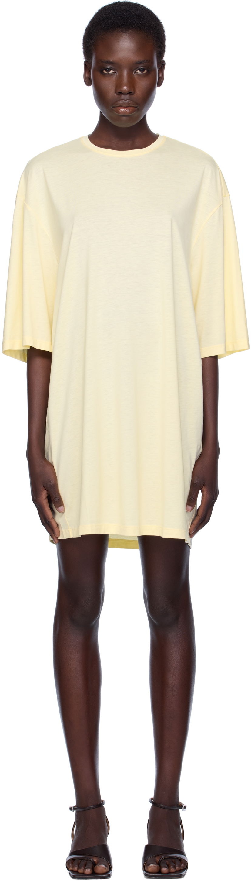 Haljina TOTEME TOTEME Relaxed Tee Minidress Žuta | 253-WRT0594-FB0419