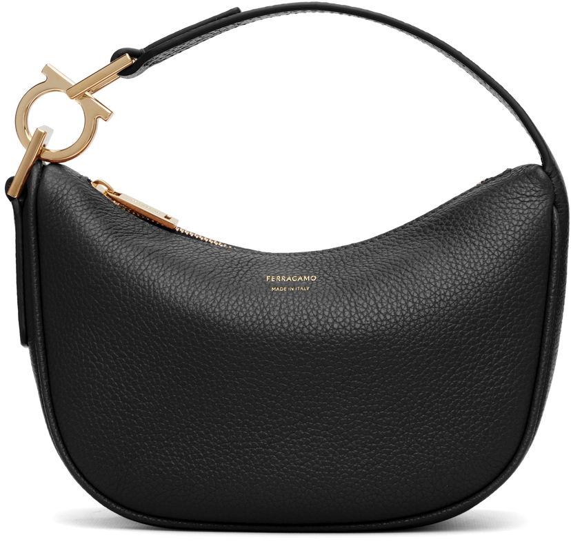 Torba za rame FERRAGAMO Salvatore Ferragamo North-South XS Shoulder Bag Crna | 785984