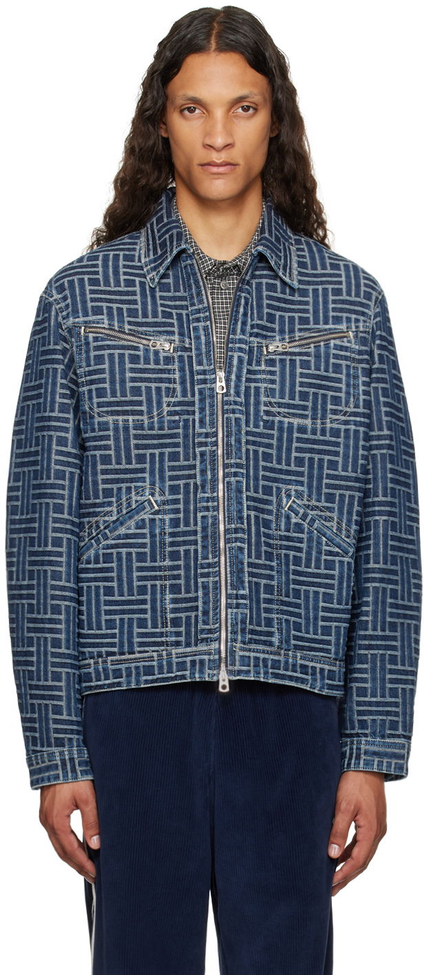 Jakna KENZO Blue Paris ' Weave' Denim Jacket Plava | FE65DV3106J2