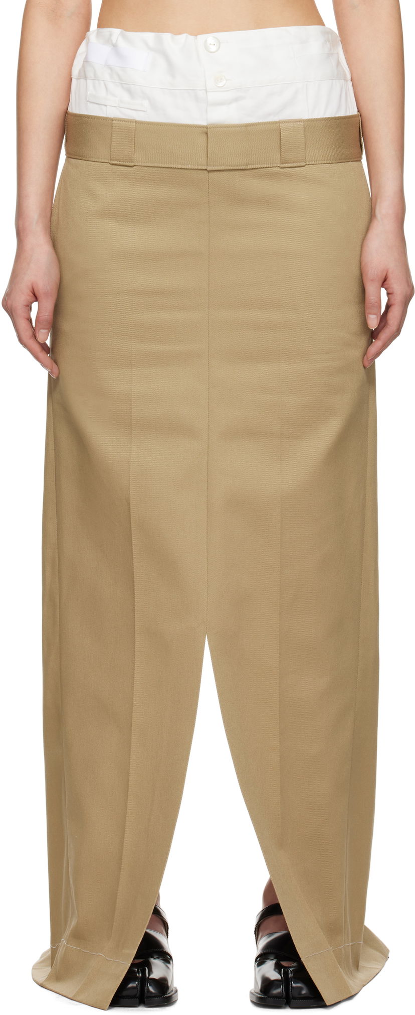 Suknja Maison Margiela Maison Margiela Cotton Twill Maxi Skirt Bež | S51MI0002 S54042