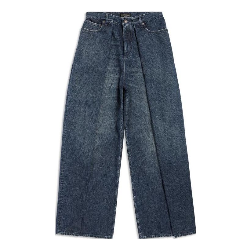 Jeans Balenciaga Double Side Wide Leg Jeans Plava | 767983TNW654445