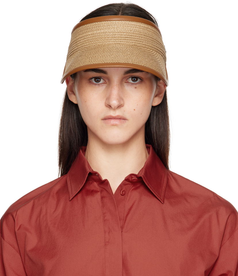 Šešir Max Mara Max Mara Mogador Woven Sun Visor Smeđa | 2514571012600