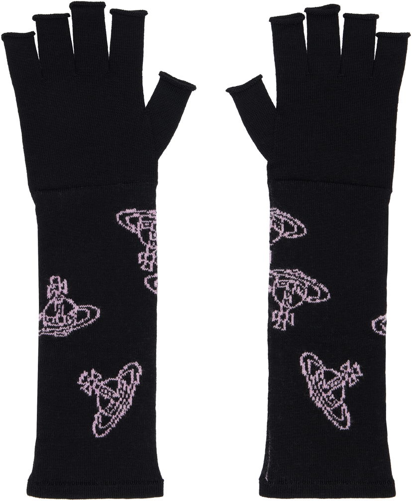 Rukavice Vivienne Westwood Fingerless Long Gloves Crna | 8202002S-K004F-