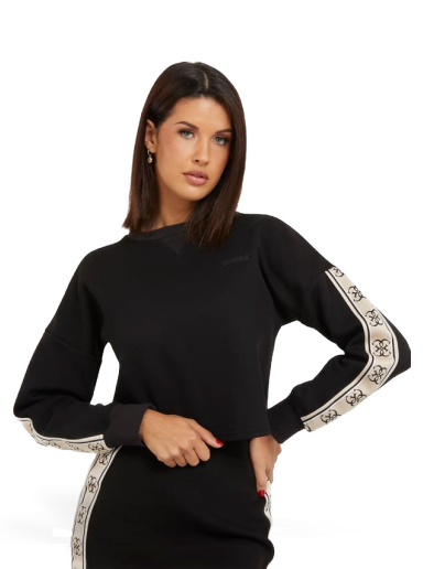 Dukserice GUESS Logo Bands Crna | V3BQ16KB3P2