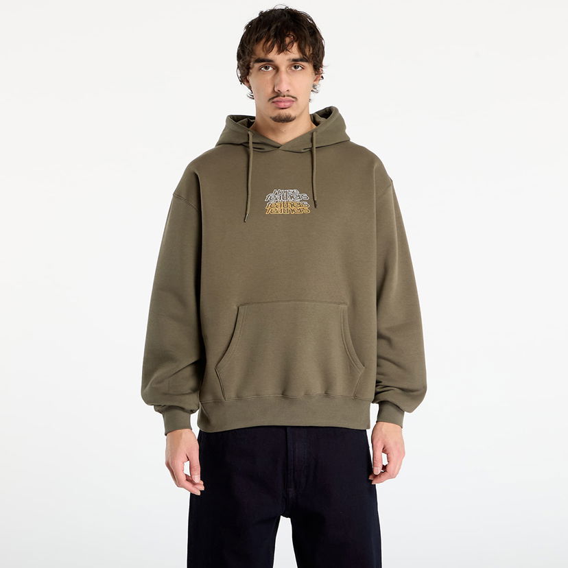 Dukserice Horsefeathers Rollin Graphic Print Hoodie with Kangaroo Pocket Zelena | SM1388B