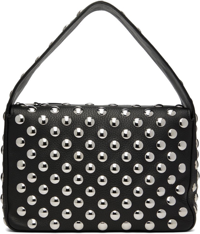 Torba za rame Khaite KHAITE Elena Studded Shoulder Bag Crna | H2025-895