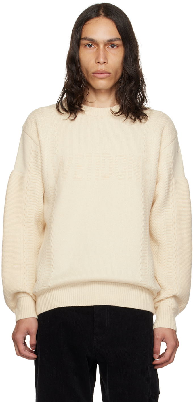 Džemper We11done We11done Square Patch Knit Sweater Bež | WD-KT3-23-643-U-IV