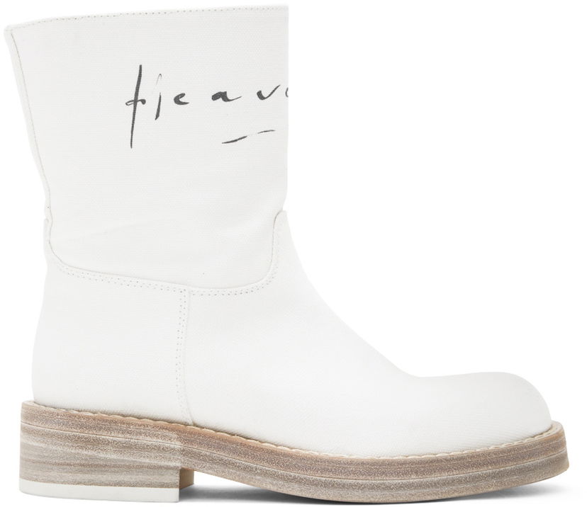 Odjeća Ann Demeulemeester Ann Demeulemeester Billie Canvas Boots Bijela | 2201-W-R11-195-001