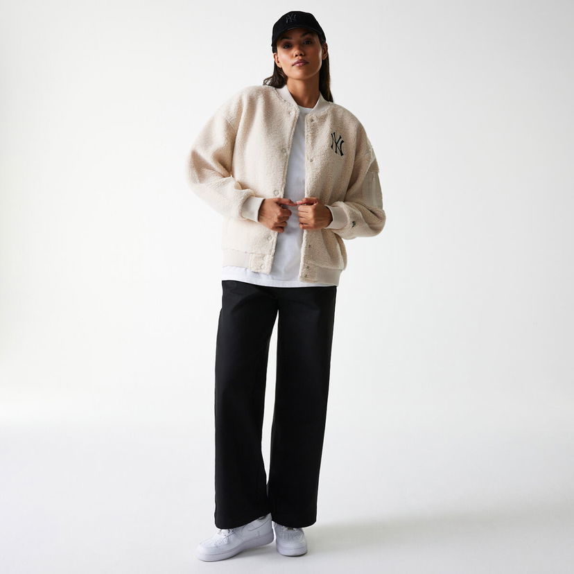 Bomber jakna New Era New Era MLB Sherpa Bomber Jacket NY Yankees Bež | 60684447