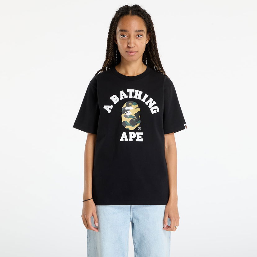 Majica kratkih rukava BAPE 1St Camo College T-Shirt Crna | 001TEL801011MBKD