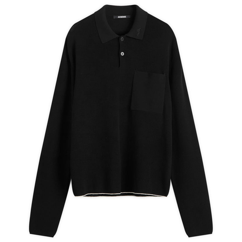 Polo majica Jacquemus Knitted Polo Shirt Crna | 25HPOM00603AK00274-990