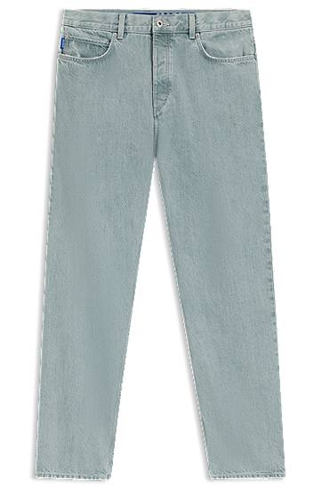 Jeans BOSS Baggy Fit Rigid Denim Jeans Siva | 50541663