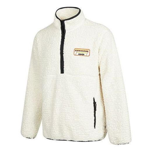 Džemper Converse Logo Half Zipper Stand Collar Jacket Bijela | 10023063-A03