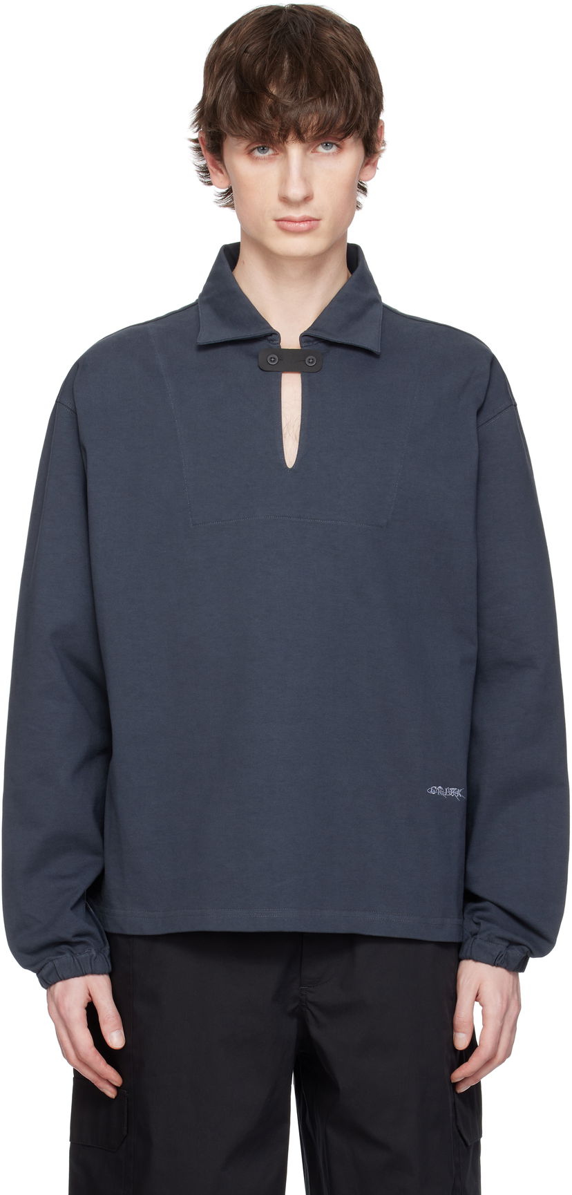 Džemper GR10K GR10K Jersey Midlayer Polo Plava | BG824120EH