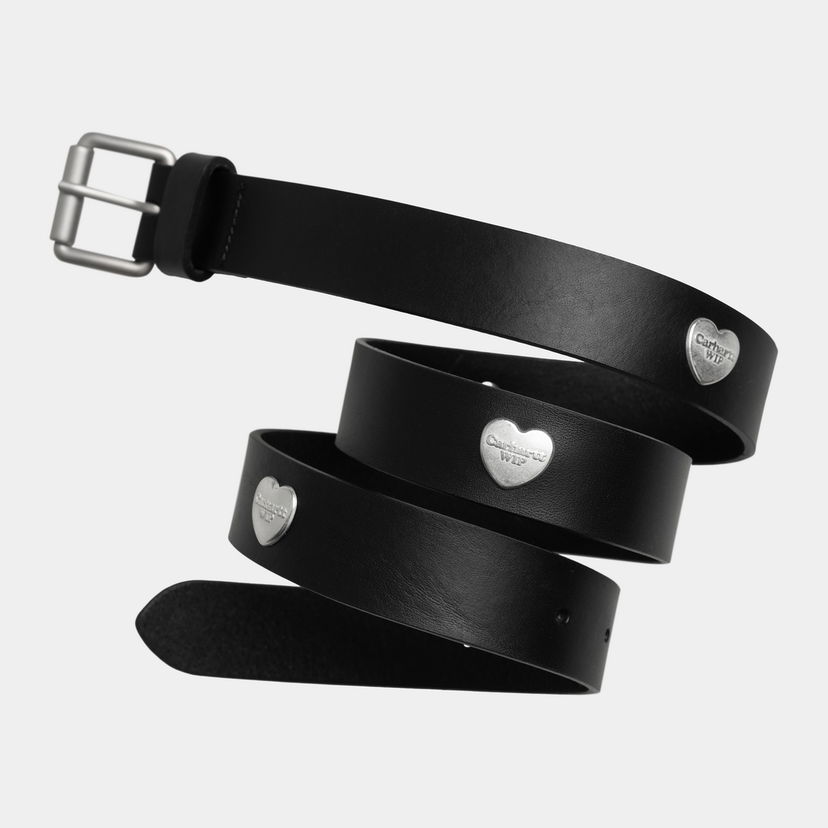 Pojasevi Carhartt WIP Tylor Leather Belt with Metal Heart Logo Crna | I035381_9