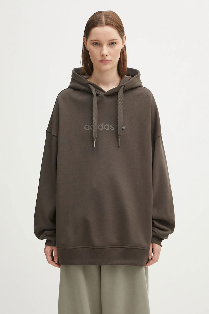 Dukserice adidas Originals Adidas Originals Ess Lin Hoodie Smeđa | JW1029