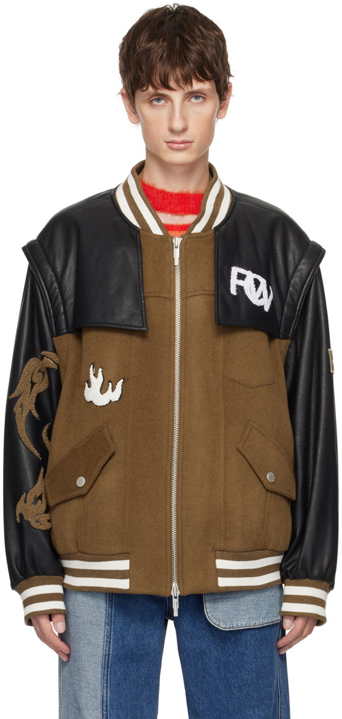 Bomber jakna Feng Chen Wang Feng Chen Wang 'Phoenix' Bomber Jacket Smeđa | FUF16JK55K