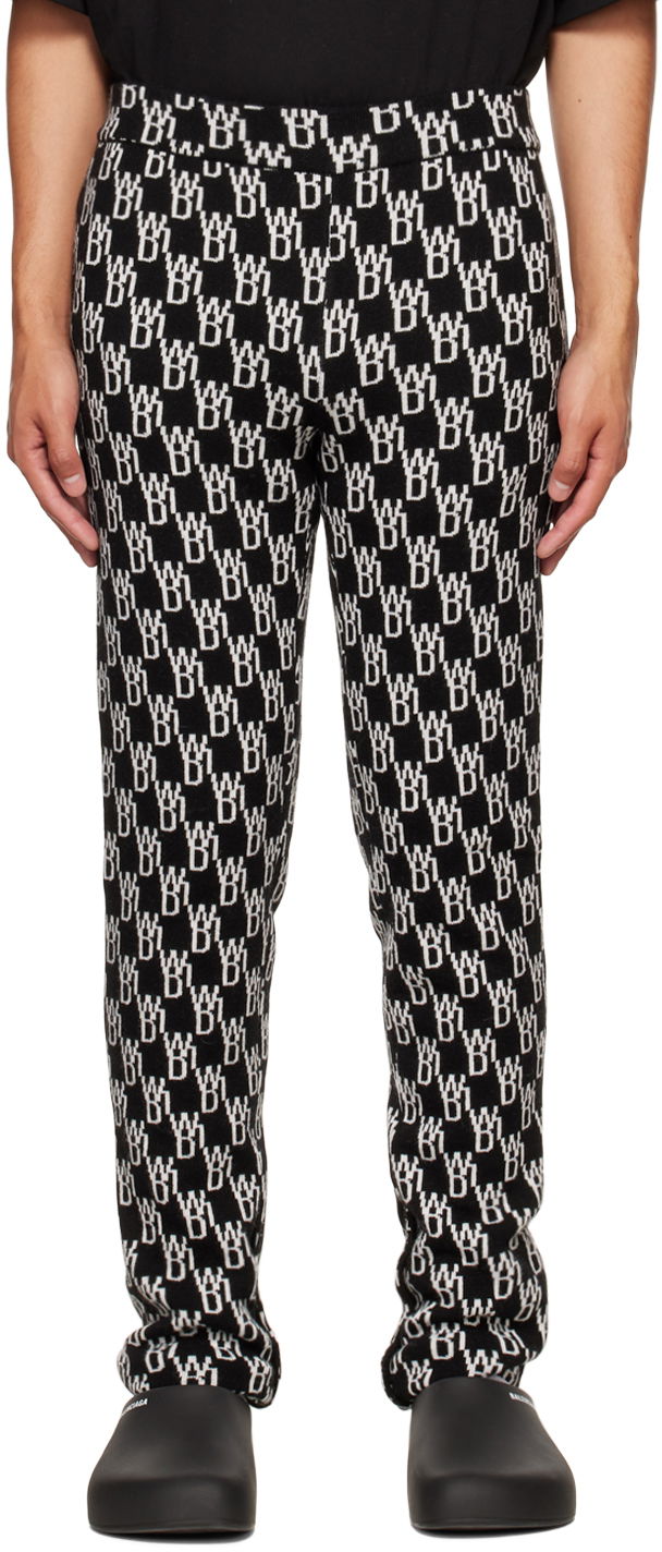 Tajice We11done We11done Jacquard Lounge Pants Crna | WD-KP9-20-096-W-BK