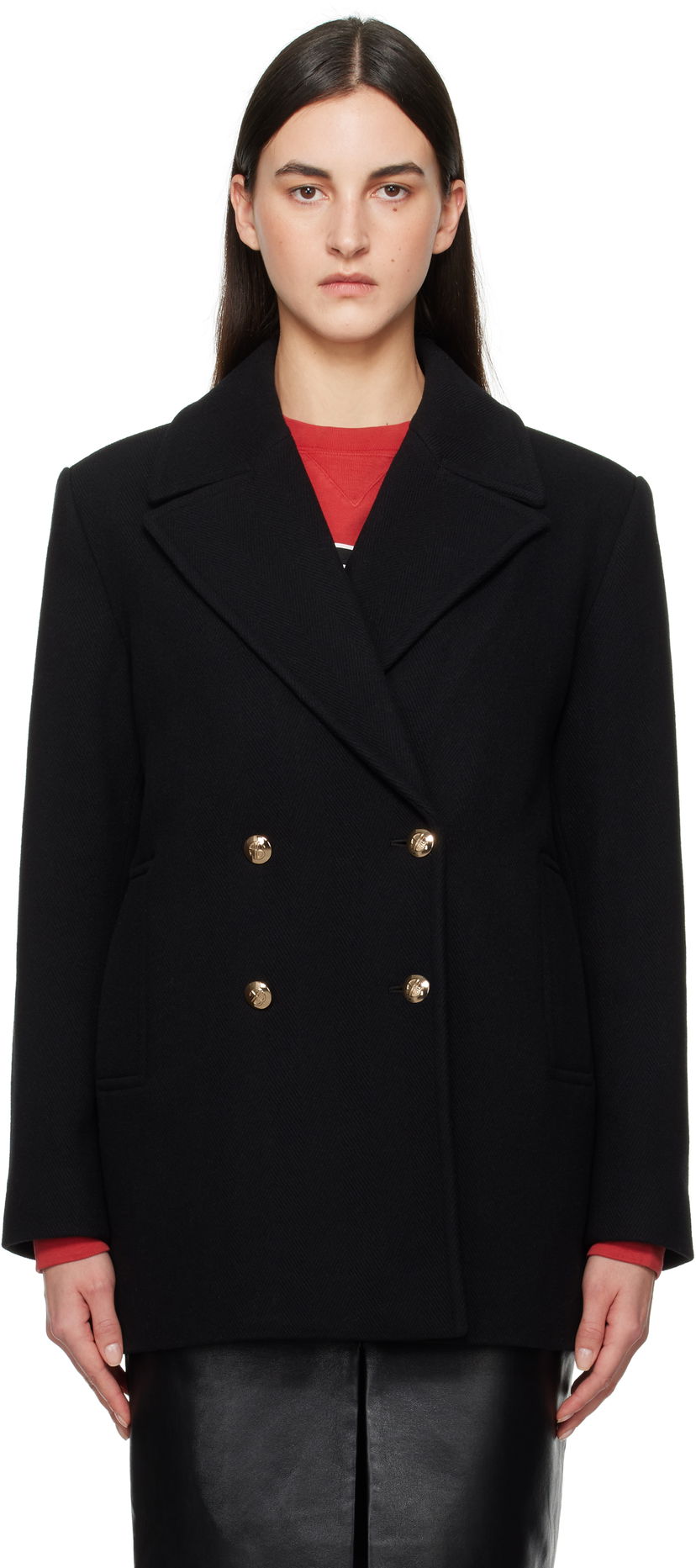 Kaputi Anine Bing Anine Bing Glenn Peacoat Crna | A-01-10453-BLK1