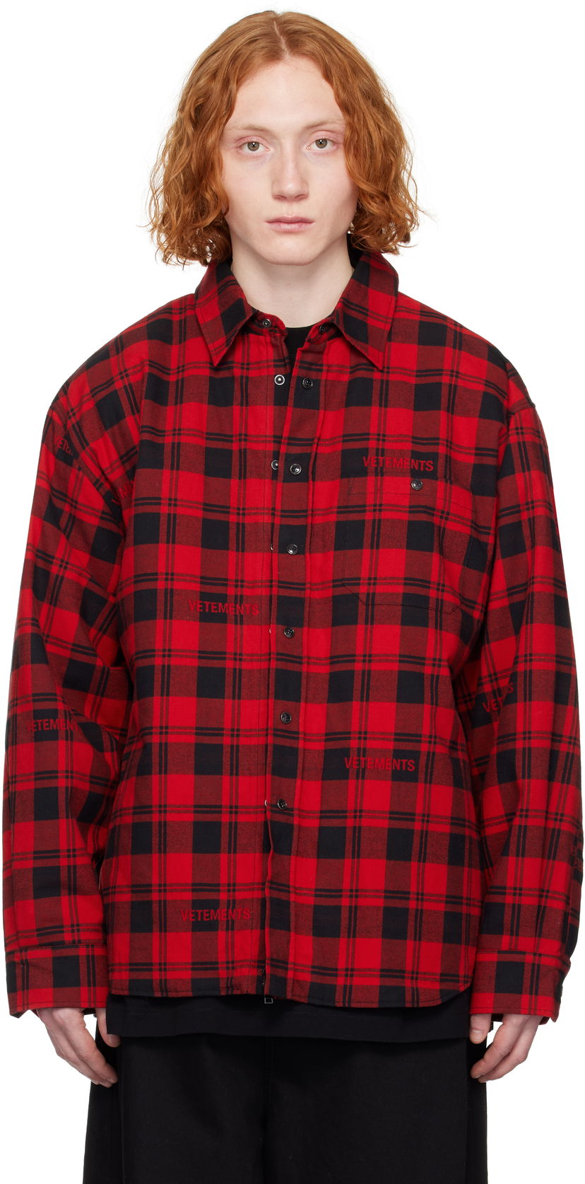 Košulja VETEMENTS Vetements Padded Flannel Overshirt Crvena | UA66SH460R