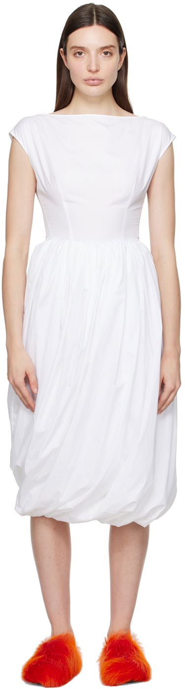 Haljina Marni Balloon Midi Dress Bijela | ABMA1156A0 UTC223