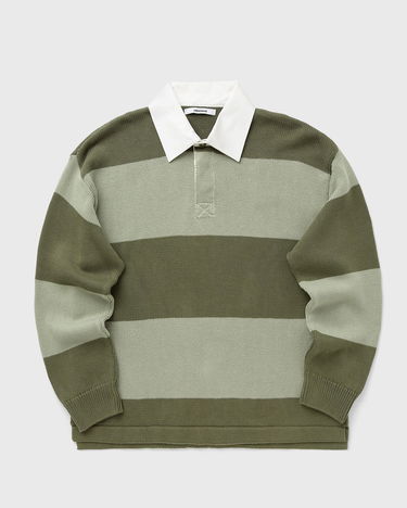 Polo majica Edmmond Studios UNDERCOVER Knitted Striped Long-Sleeve Rugby Polo Zelena | 325-60-09680, 1