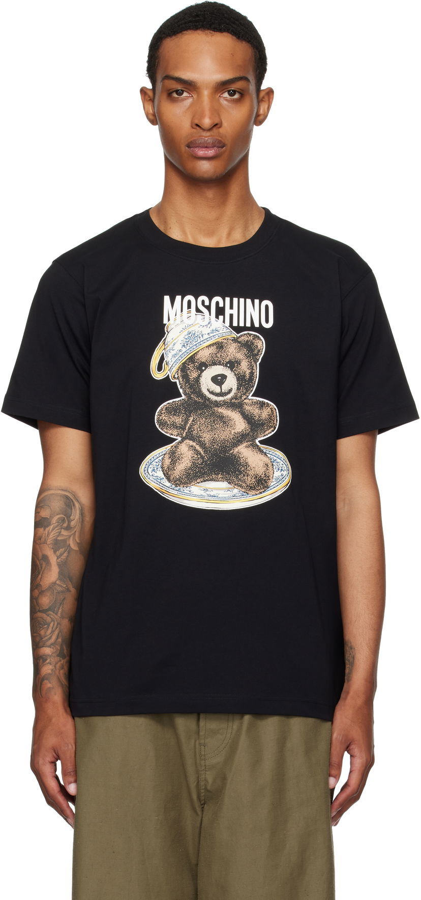 Majica kratkih rukava Moschino Moschino Organic Cotton Teddy Bear Graphic Tee Crna | 252ZZ071652411555