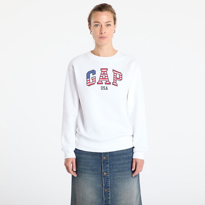 Dukserice GAP USA Graphic Sweatshirt Bijela | 554936-32
